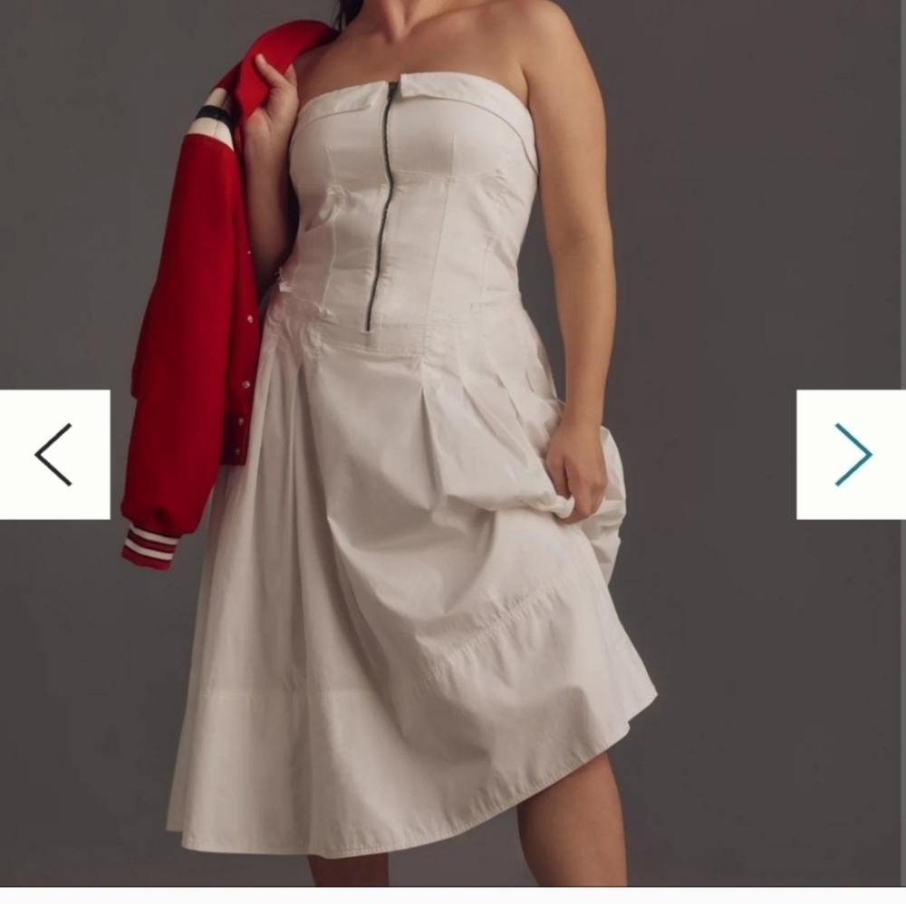 Pilcro White Strapless Dress